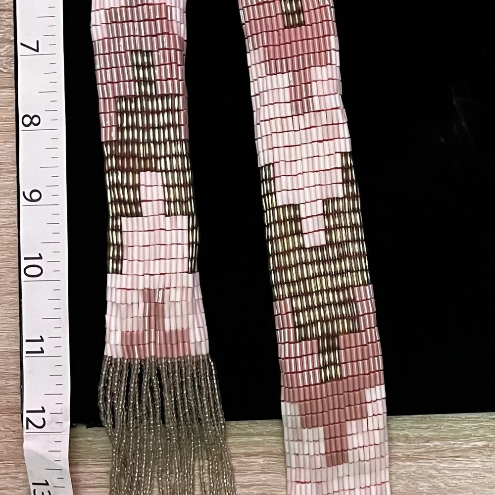 Elegant Beaded Necklace with Fringe - Picture 4 of 5